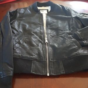 A NWT pleather bomber style jacket.